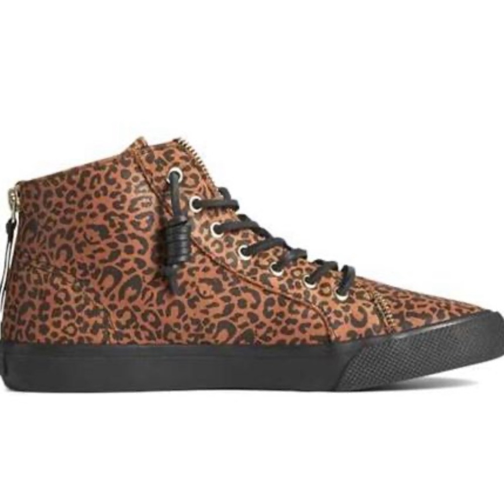 Sperry® High-Top Sneaker Leopard R. Minkoff Sneakers 
Women’s size 7.5
Brown